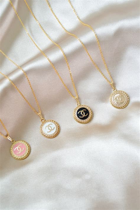 chanel button bracelet|repurposed chanel button necklace.